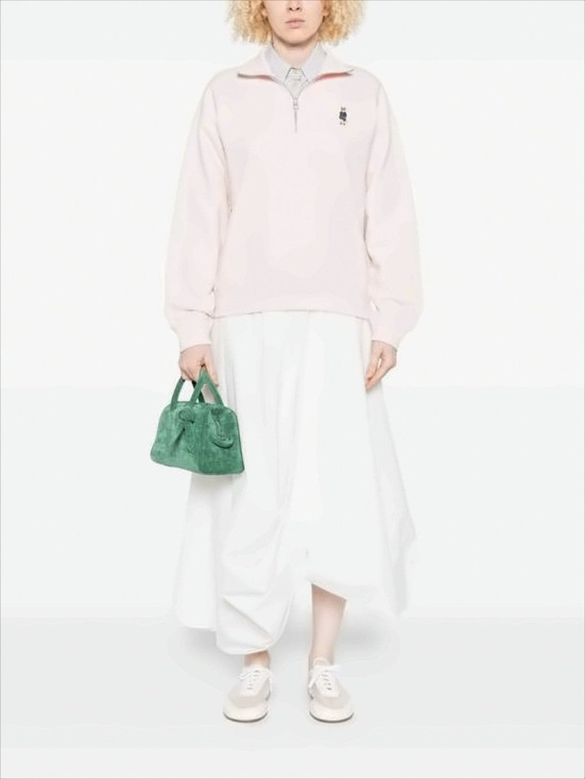 Maison Kitsuné Half-Zip Sweatshirt With Embroidered Fox Motif