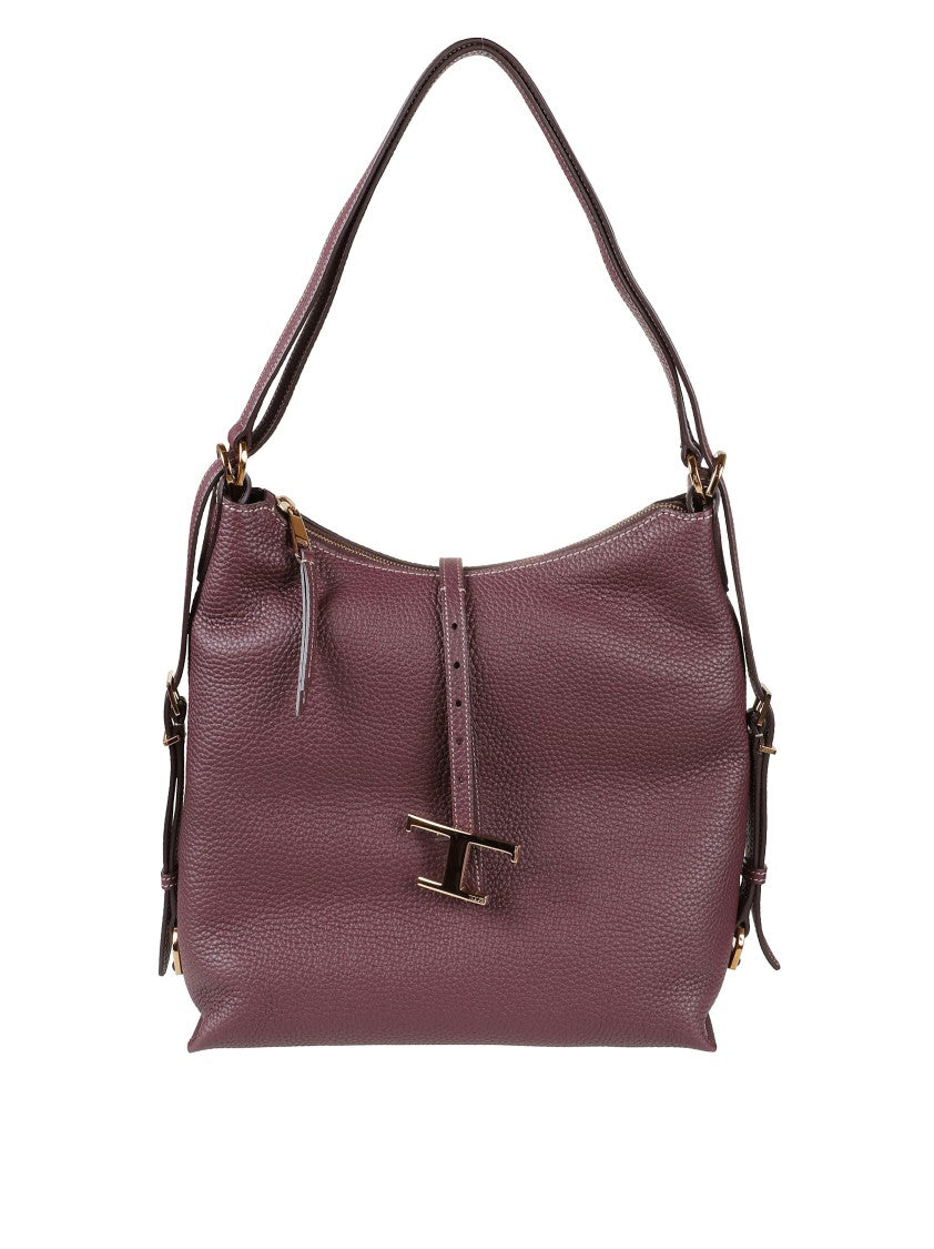 Tod's Structured Shoulder Bag With Textured Exterior And Gold Accents