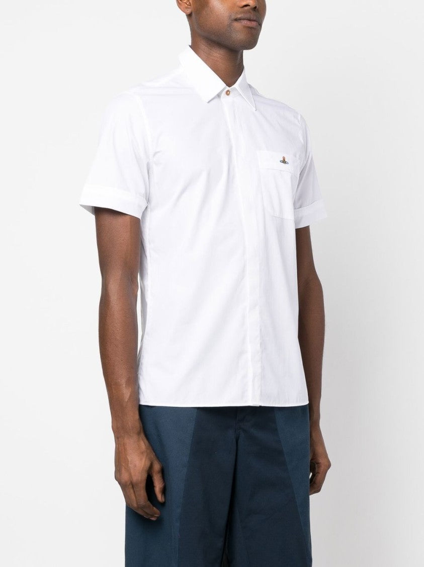 Vivienne Westwood White Organic Orb Logo Short Shirt