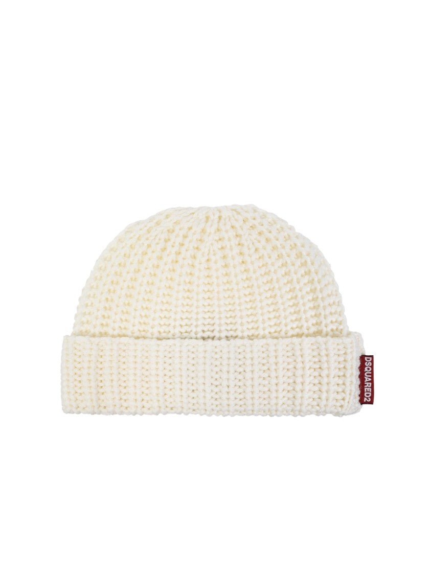 Dsquared2 Logo Tag Knit Wool Beanie