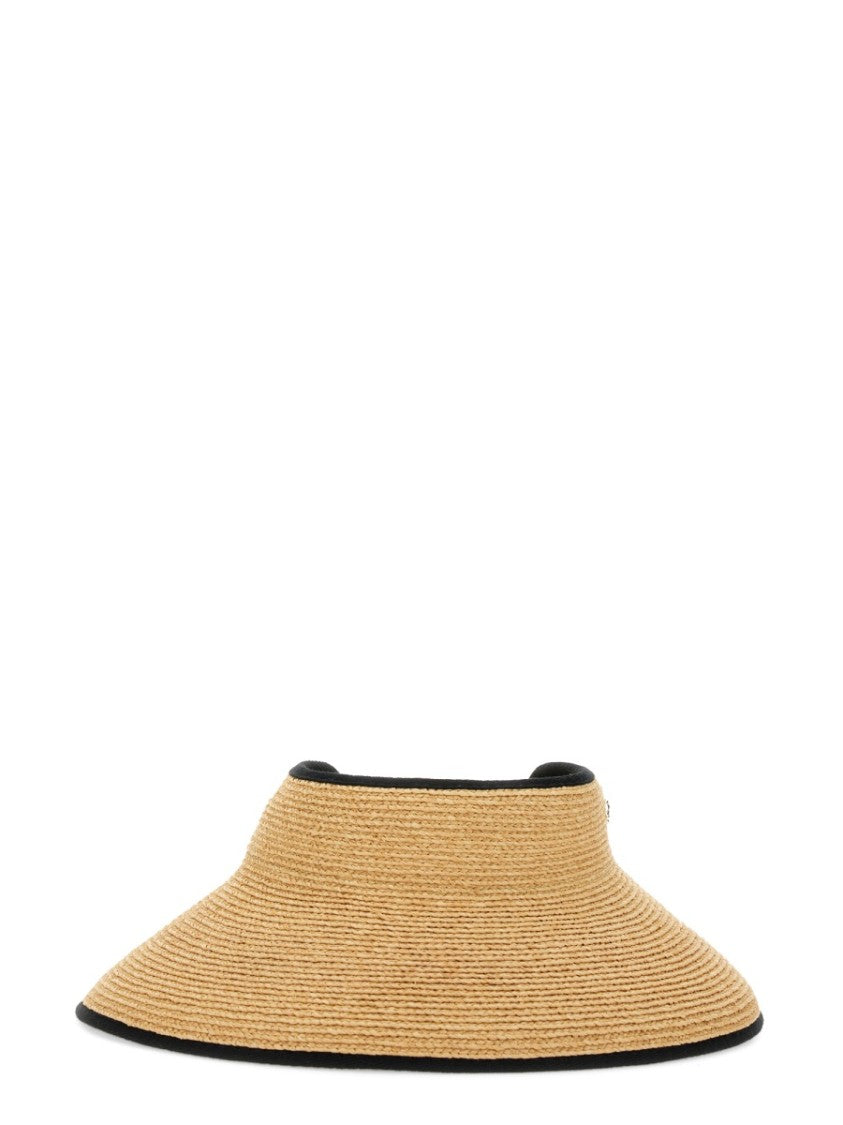 Helen Kaminski Wide-Brimmed Raffia Visor Hat With Adjustable Tie