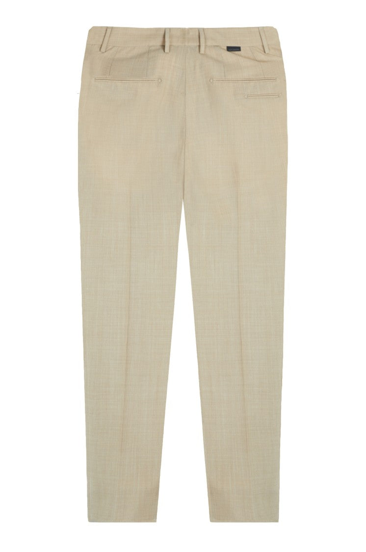 Gazzarrini X Michele Franzese Tailored Beige Trousers With Front Pleats