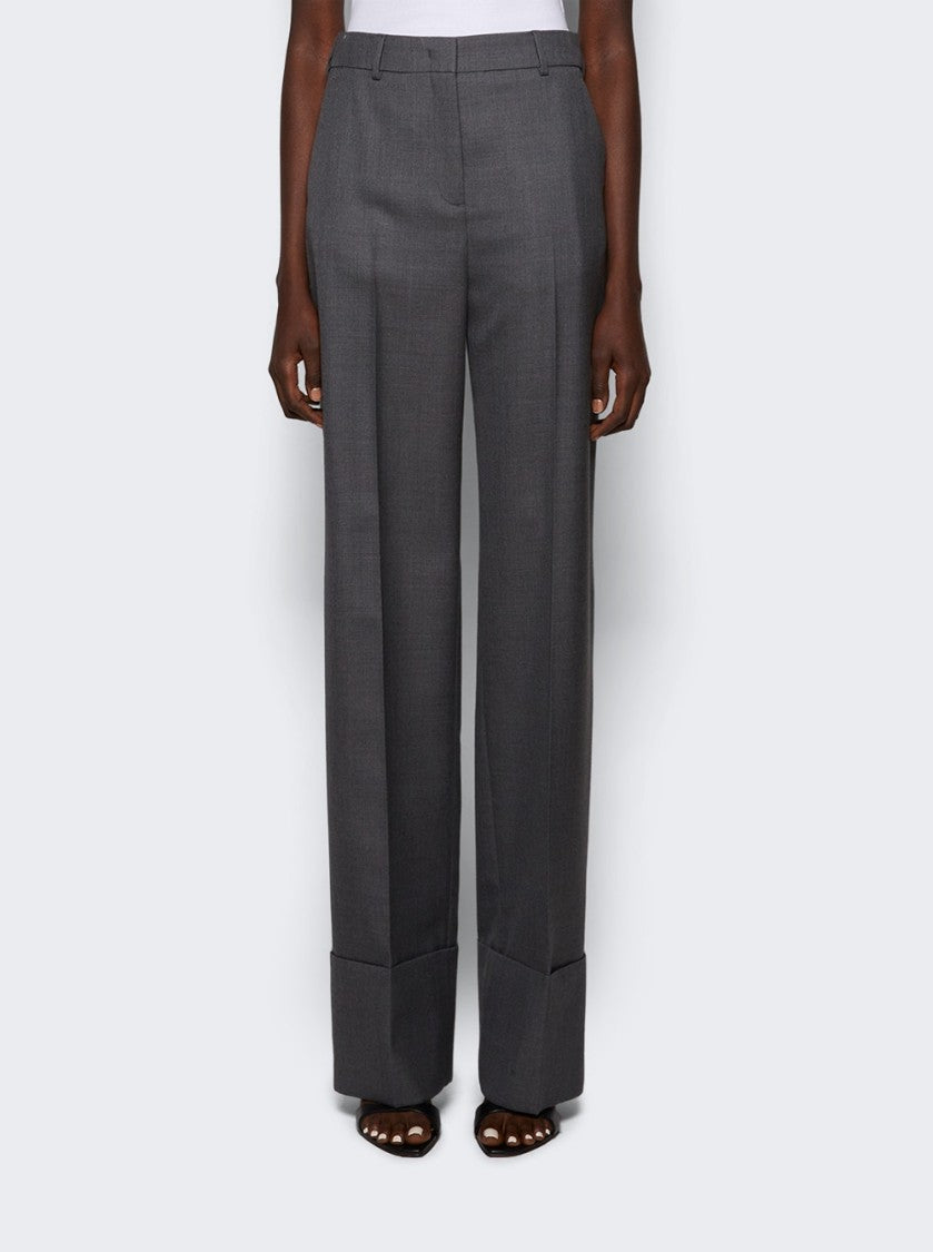 Valentino Virgin Wool Pants Grey Melange