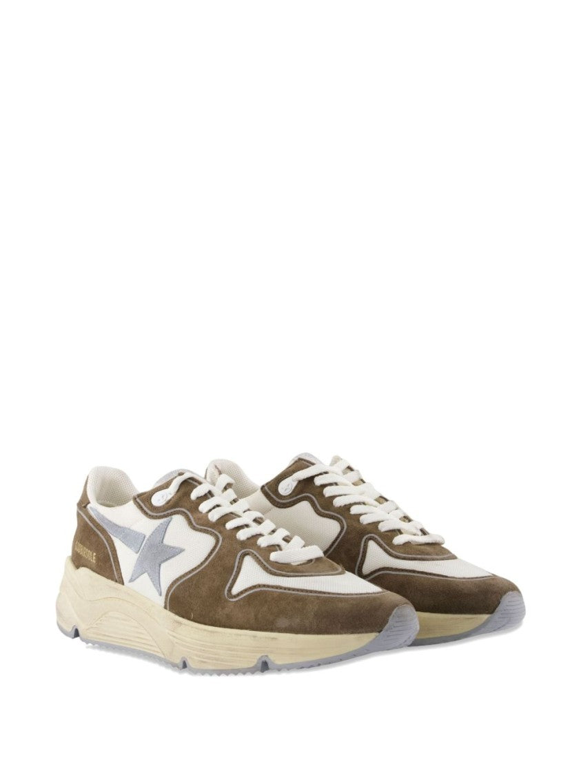 Golden Goose White Brown Suede Star Emblem Sneakers