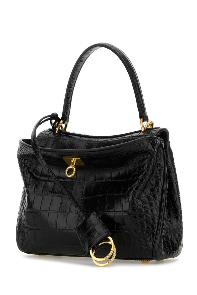 Balenciaga Black Leather Mini Rodeo Handbag
