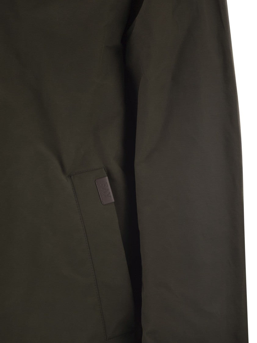 Fay Short Morning Raincoat In Cotton And Nylon Faille