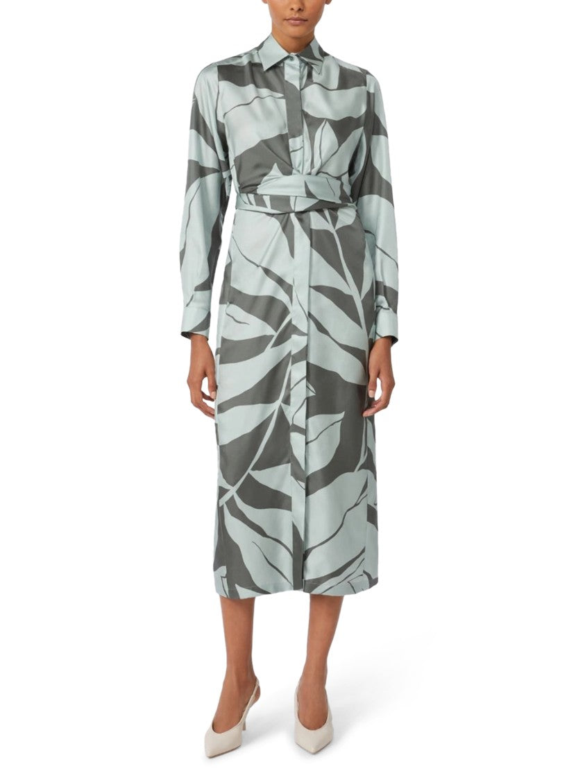 Max Mara Midi Dress With Bold Abstract Leaf Pattern