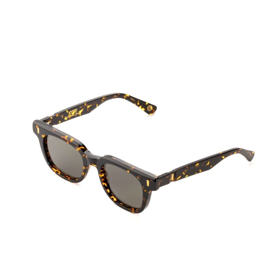 Kyme Justin Bold Square Tortoiseshell Sunglasses With Dark Lenses