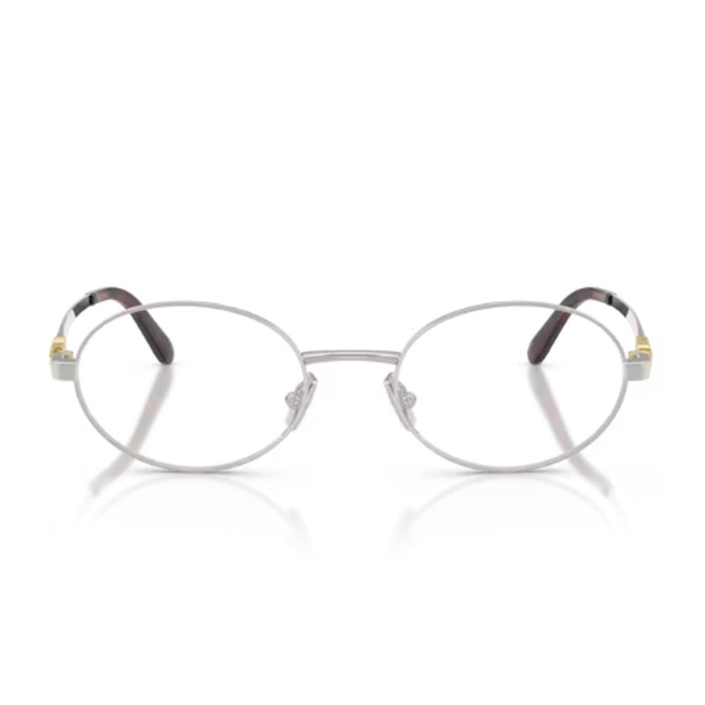 Miu Miu Slim Oval Silver-Tone Frame With Acetate Tips