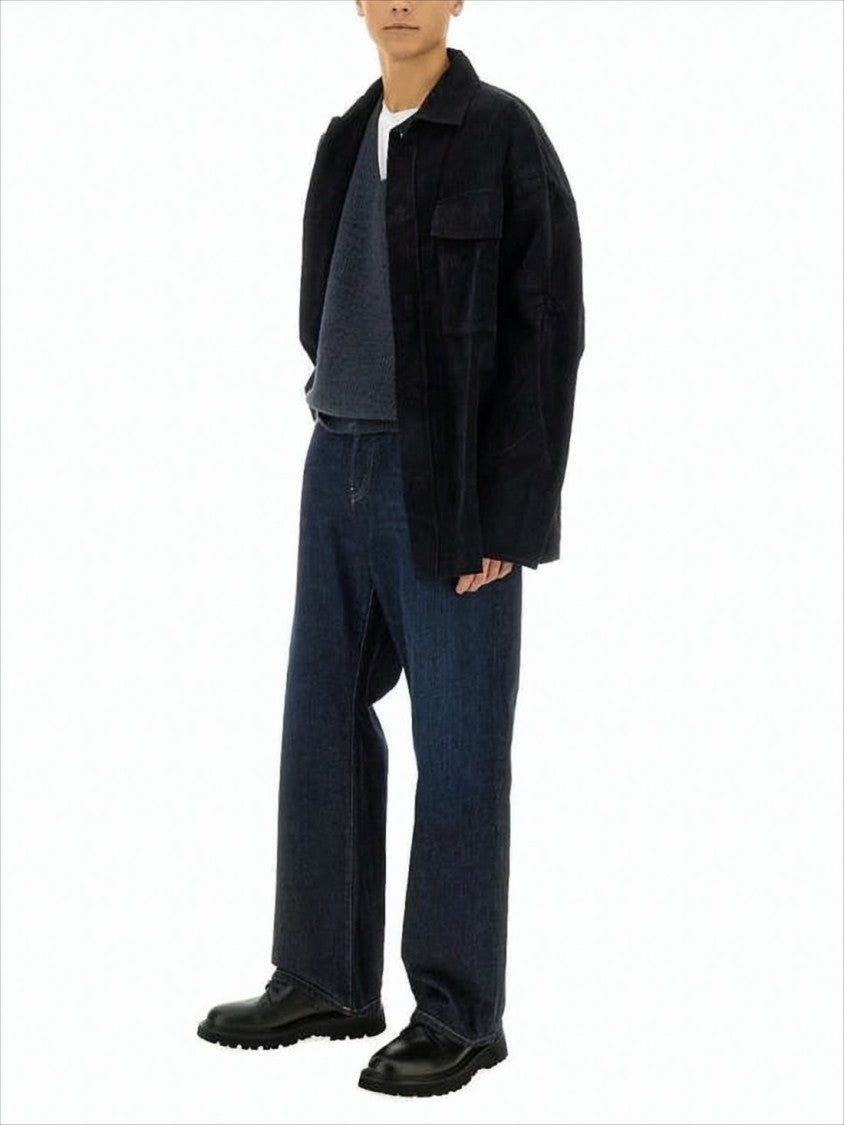 Margaret Howell Relaxed Fit Black Long-Sleeve Shirt With Classic Collar And Button-Down Front