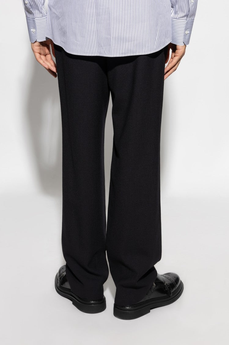 Dolce & Gabbana Straight Cut Black Wool Trousers