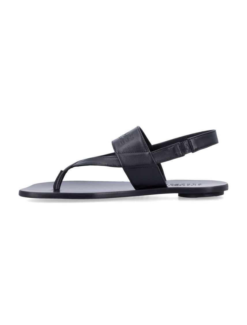 Mm6 By Maison Margiela Matte Black Minimalist Slingback Sandal