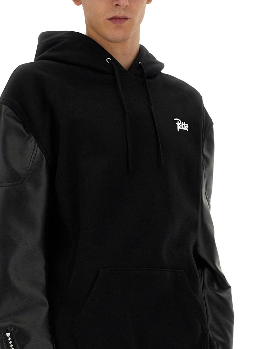 Junya Watanabe Hooded Black Flap Sweatshirt