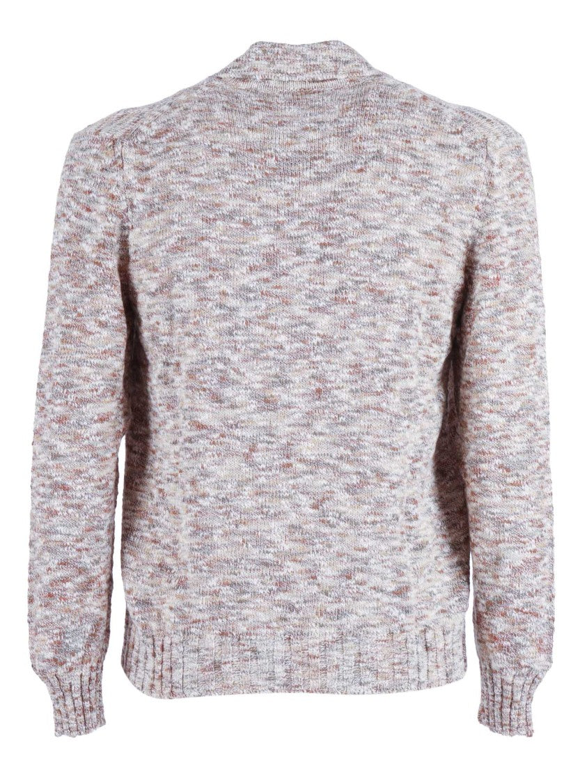 Sette Fili Cashmere Multicolor Tweed Polo Collar Casual Jacket