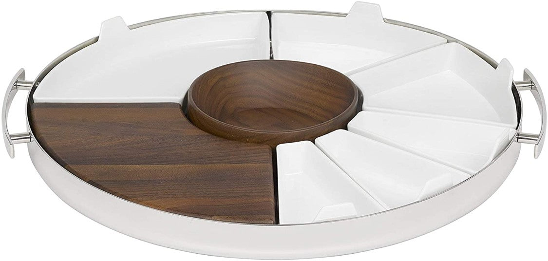 Christofle Mood Party Porcelain Walnut Tray
