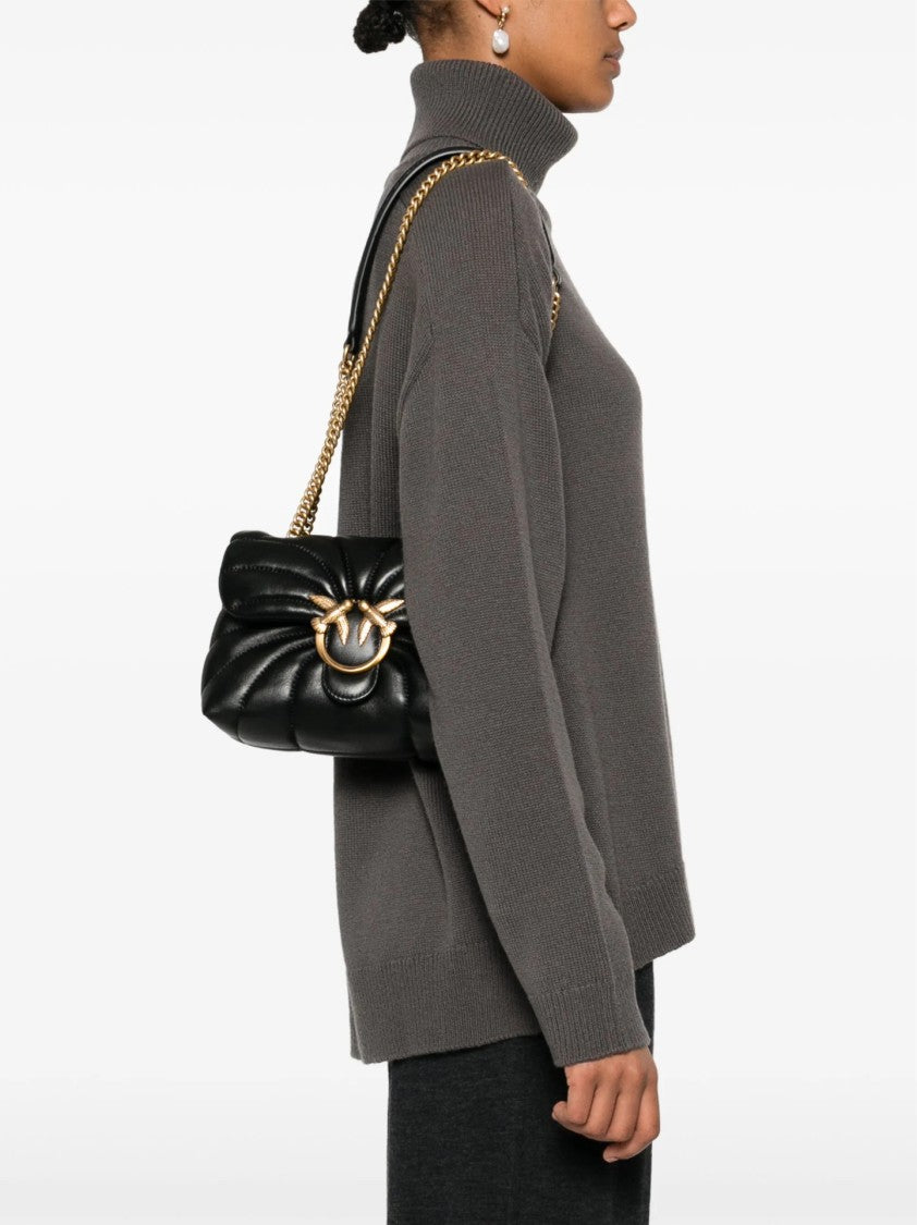 Pinko Quilted Leather Handbag With Bird Clasp