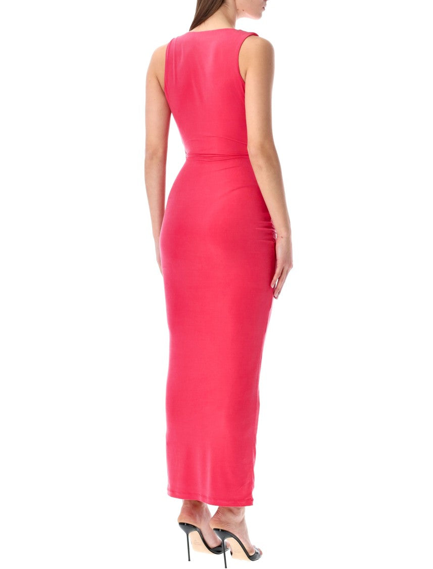 Balmain Scolped Draped Chain Maxi Dress