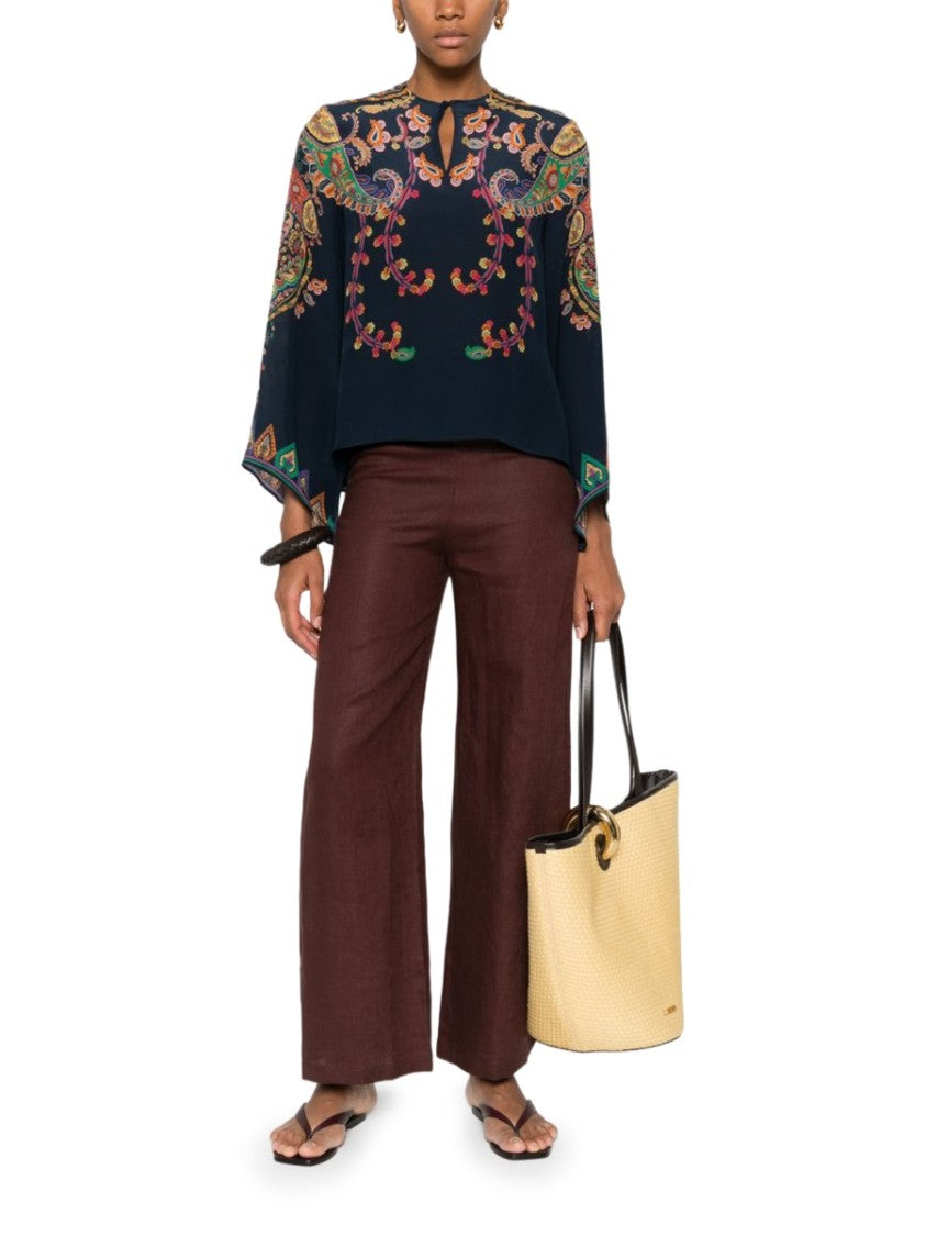 Etro Floral Paisley Print Flared Blouse