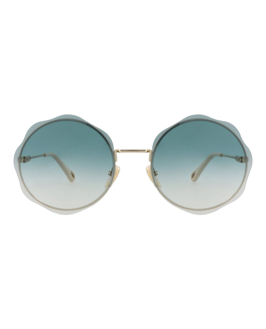 Chloé Round-Frame Metal Sunglasses