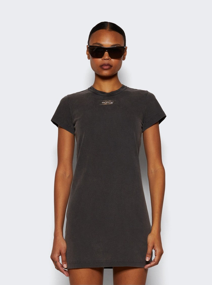 T By Alexander Wang Blade Logo Shrunken Tee Dress Washed Cedar