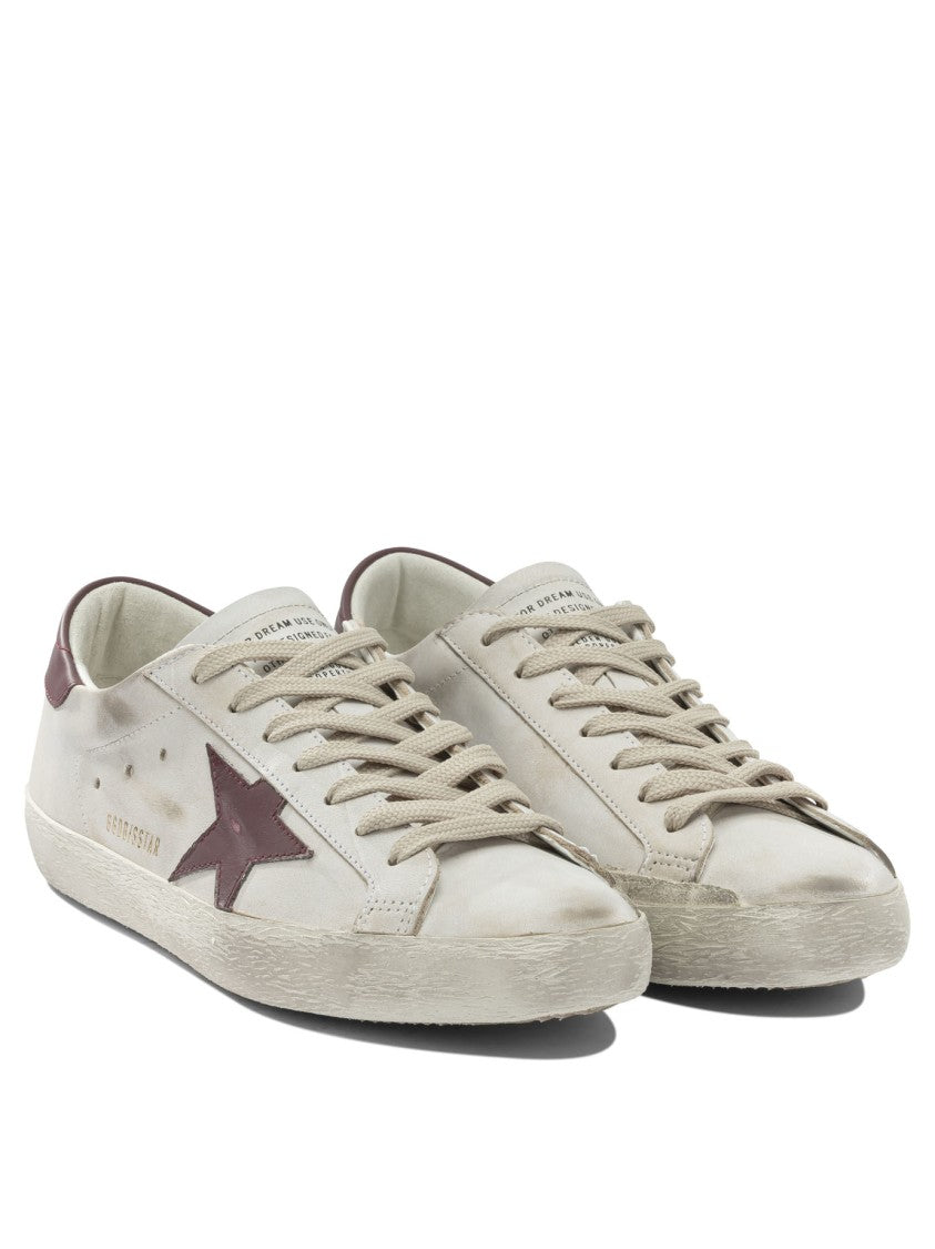 Golden Goose Distressed White Low-Top Sneakers