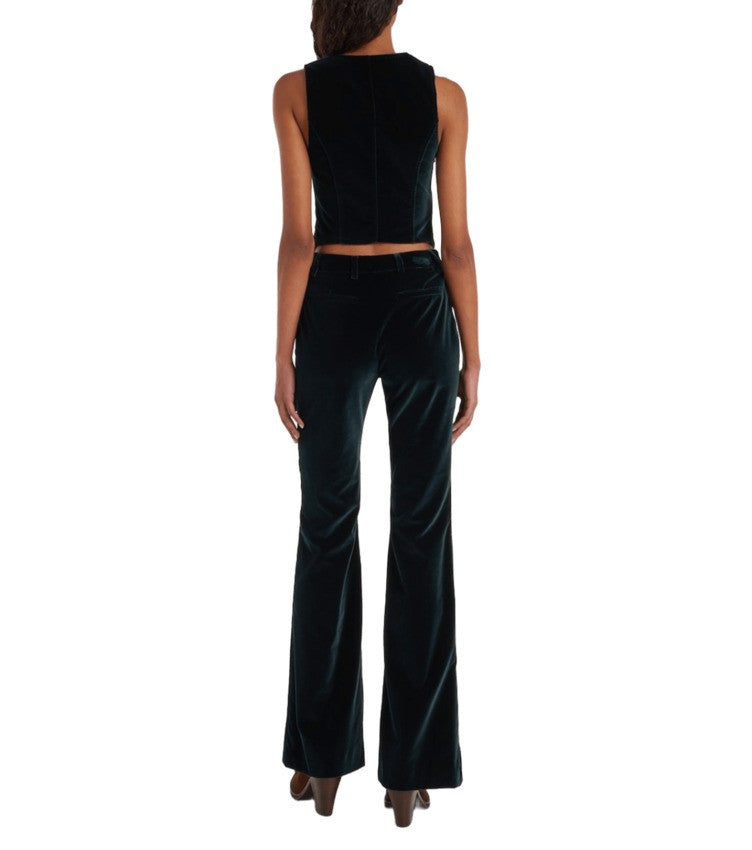 Etro Flared Velvet Pants With Concealed Closure