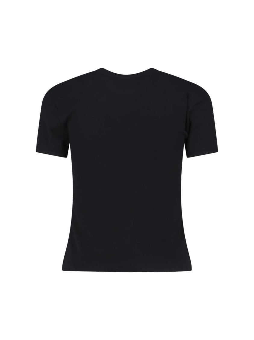 Coperni Black Organic Cotton Rhinestone Logo T-Shirt