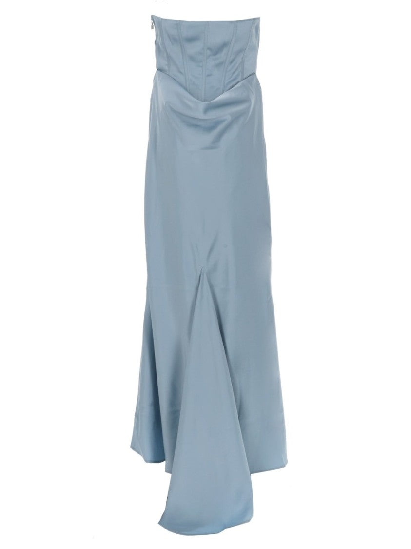 Rotate Satin Structured Corset Evening Dress