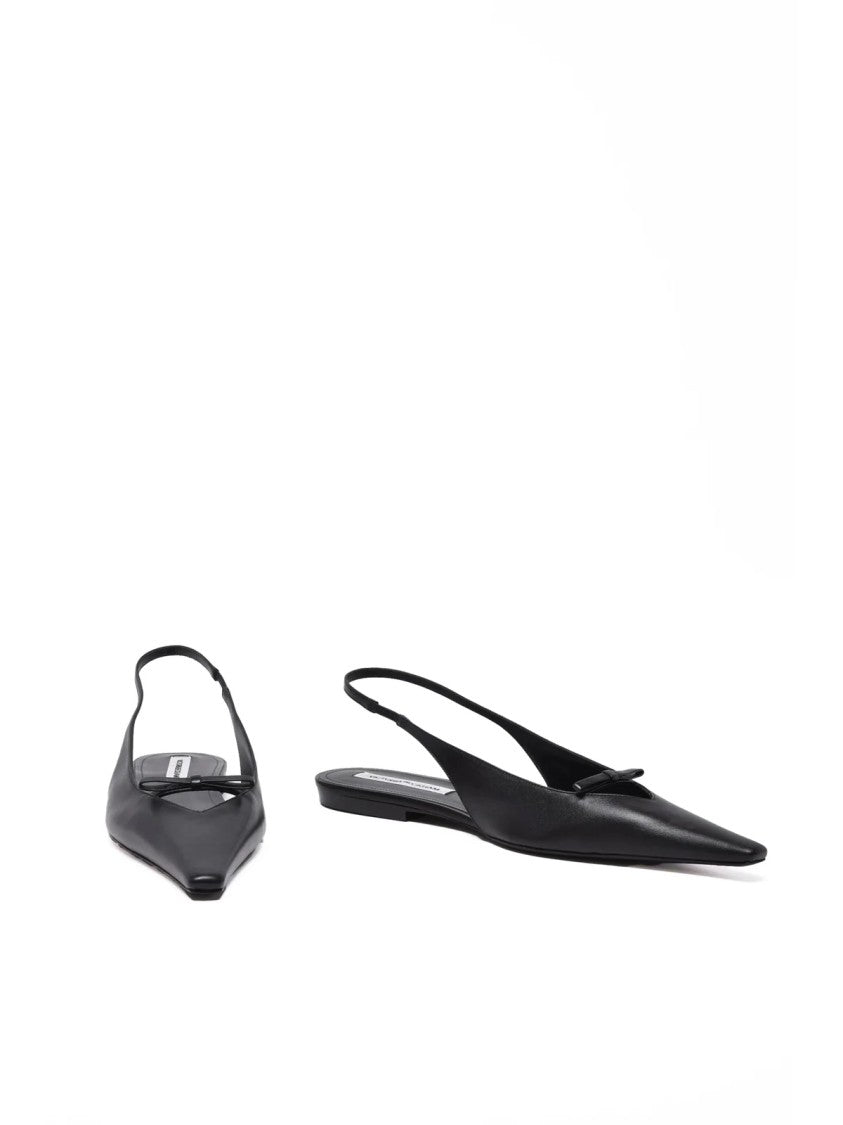 Victoria Beckham Black Leather Slingback Mules
