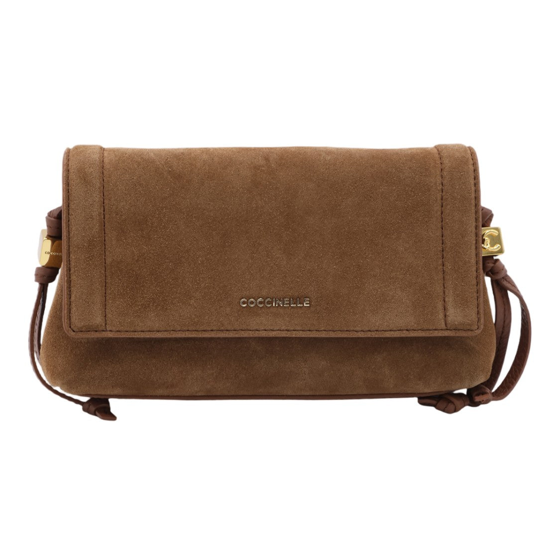 Coccinelle Structured Suede Handbag With Flap Closure