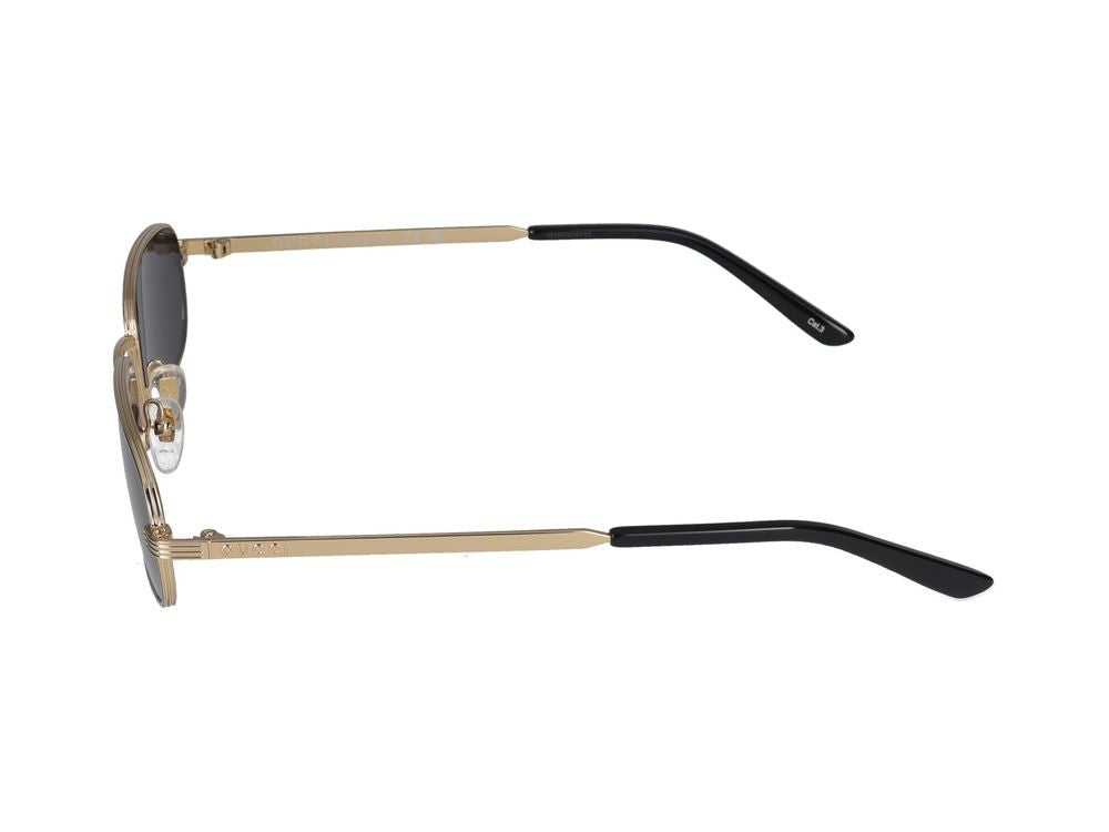 Gucci Gold Metal Frame Rectangular Sunglasses