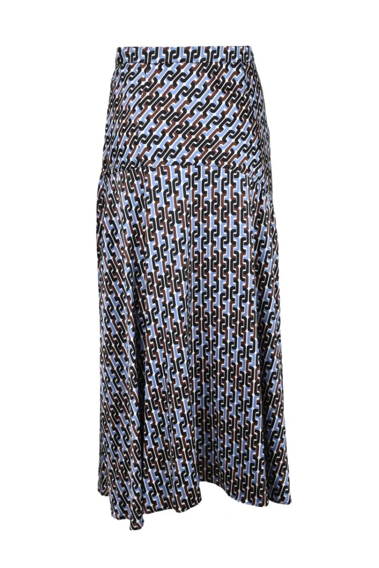 Weili Zheng Chain Viscose Long Midi Skirt