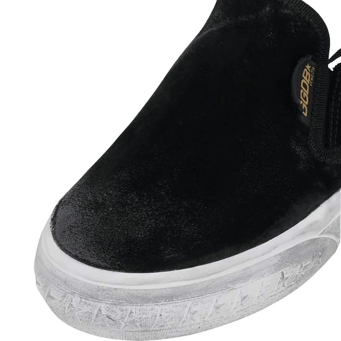 Golden Goose Slip-On Distressed Black Suede Sneakers