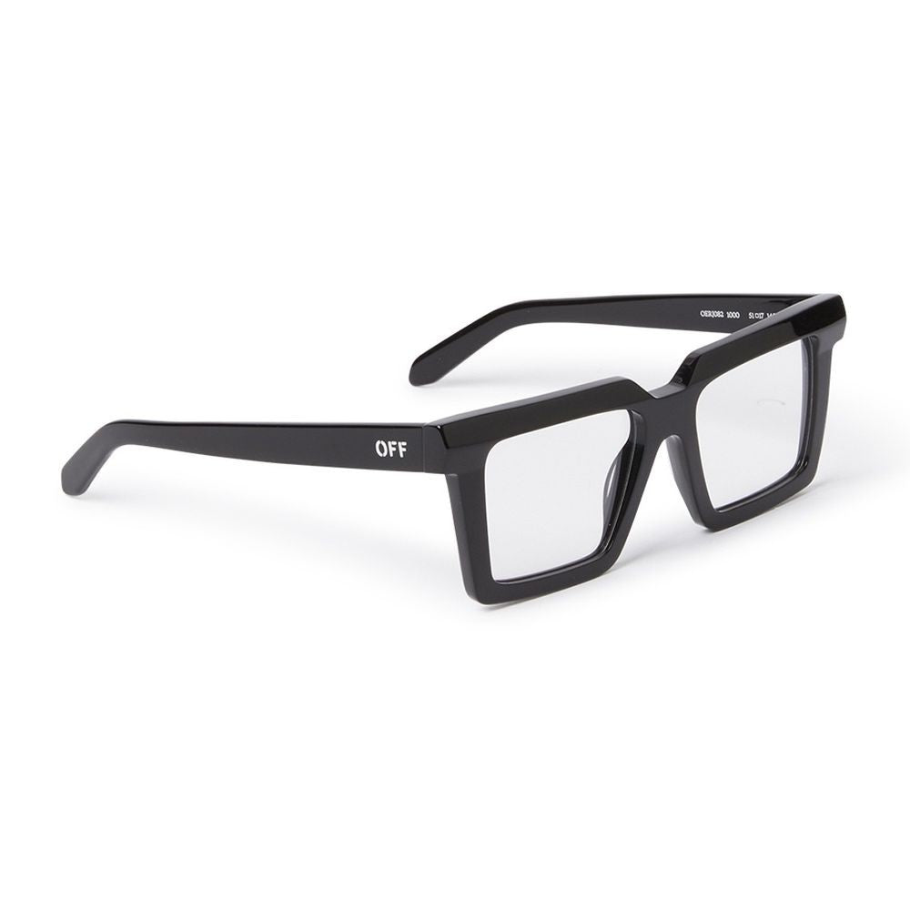 Off-White Oerj082 Style 82 Architectural Black Acetate Sunglasses