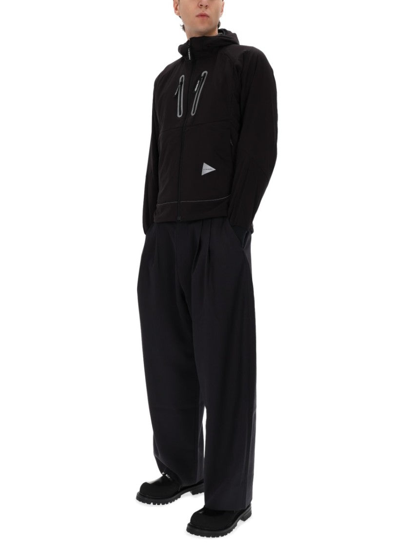 And Wander Black Polyester Alpha Air Hoodie