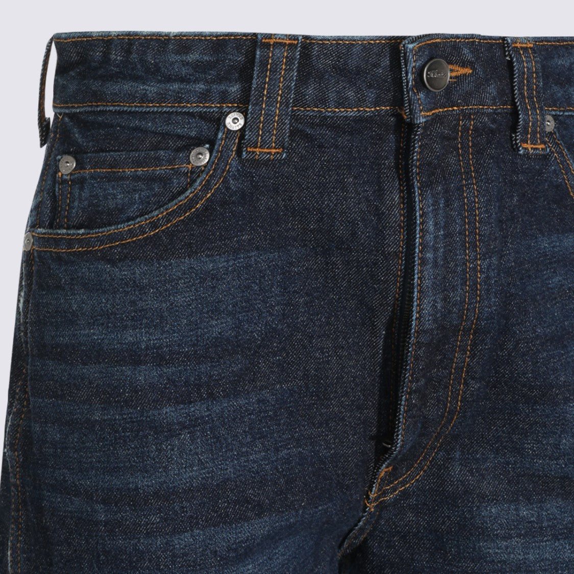 Khaite High-Waisted Wide-Leg Jeans With Contrast Stitching