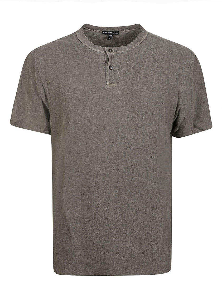 James Perse Henley Natural Slub Cotton Jersey T-Shirt