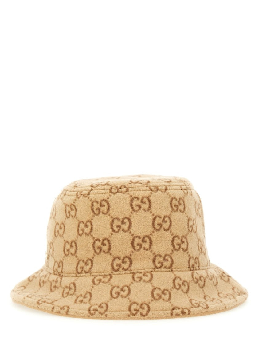 Gucci Giselle Bob Monogram Wool Bucket Hat