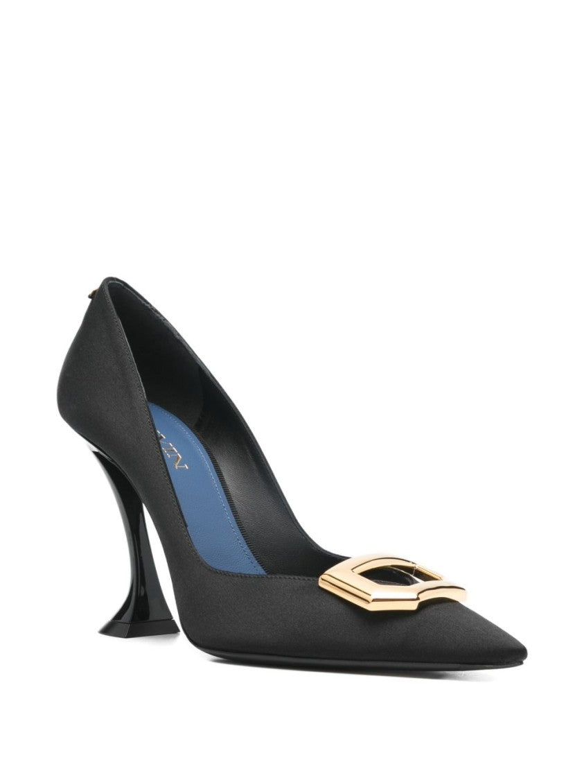 Lanvin Black Pointed Toe Sculpted Heel Pumps