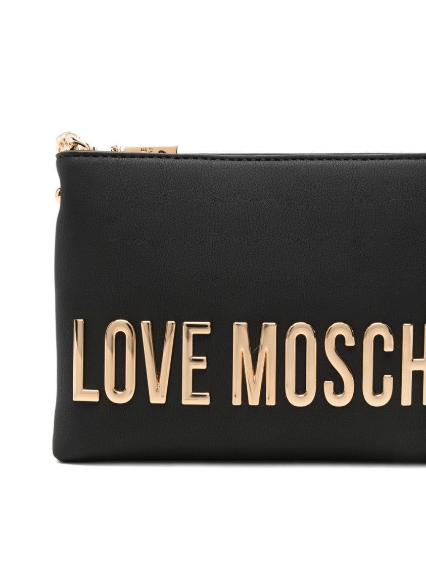 Love Moschino Rectangular Shoulder Bag With Bold Gold Branding