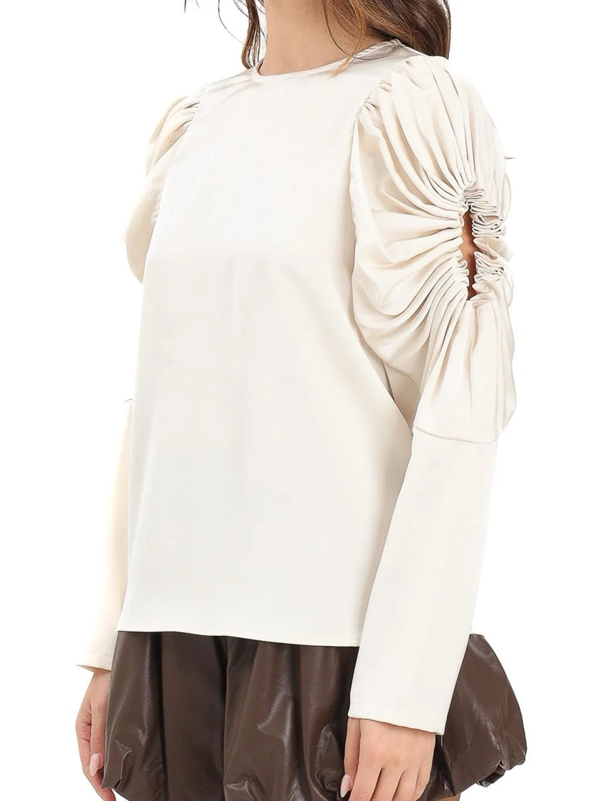 Tpn Butter Polyester Satin Blouse