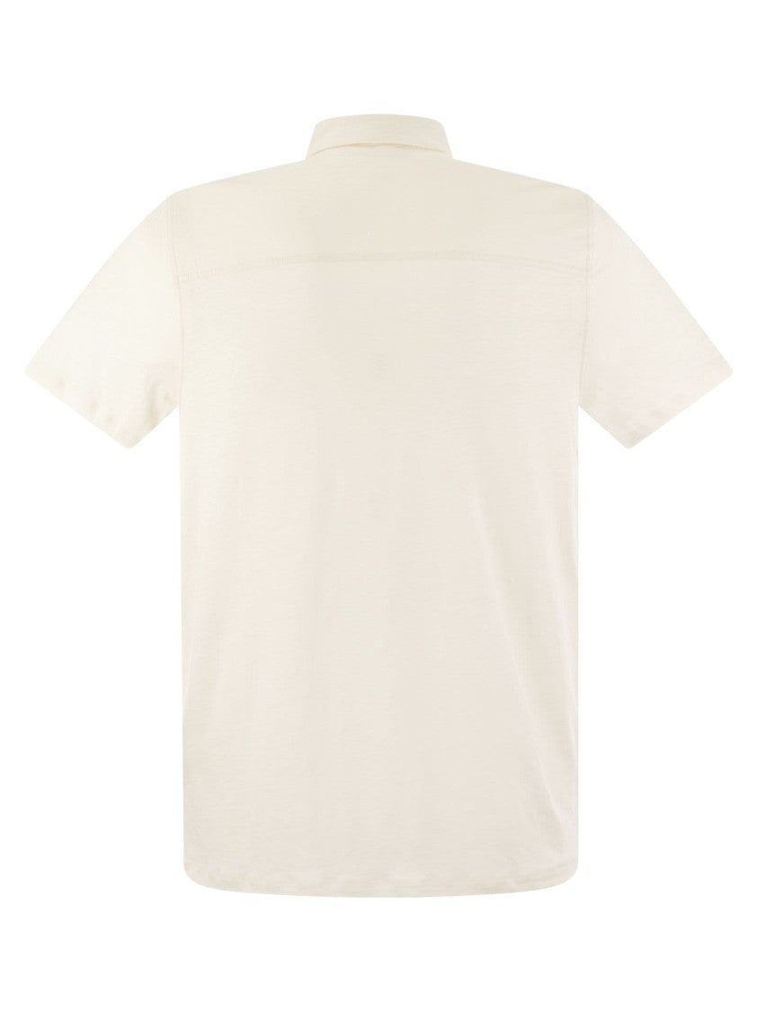 Majestic Linen Short-Sleeved Polo Shirt