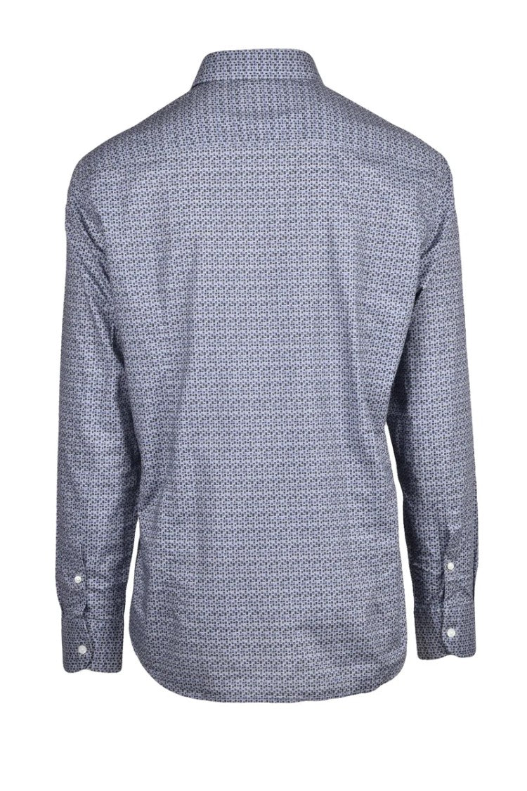 Mariano Napoli Blue Light Blue Geometric Shirt