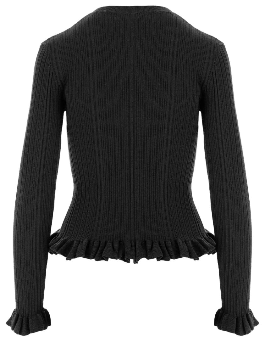 Patou Ruffled Hem Merino Wool Sweater