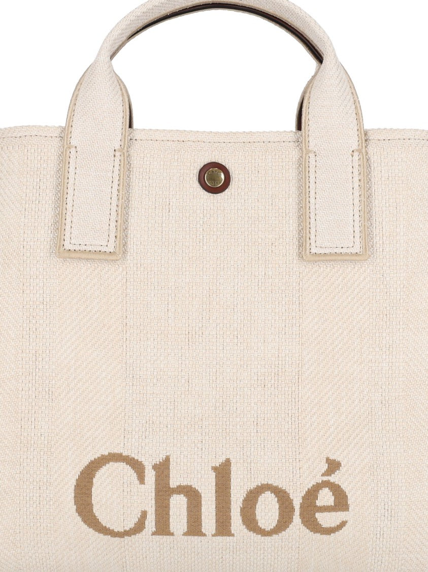 Chloé Structured Tote Bag With Leather Accents
