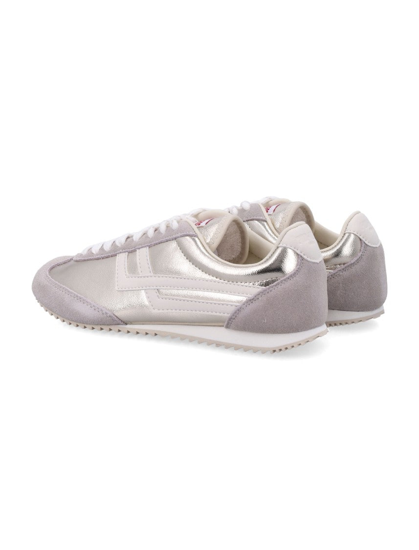 Pro-Keds Racer 77 Metallic Silver Suede Overlay Sneakers