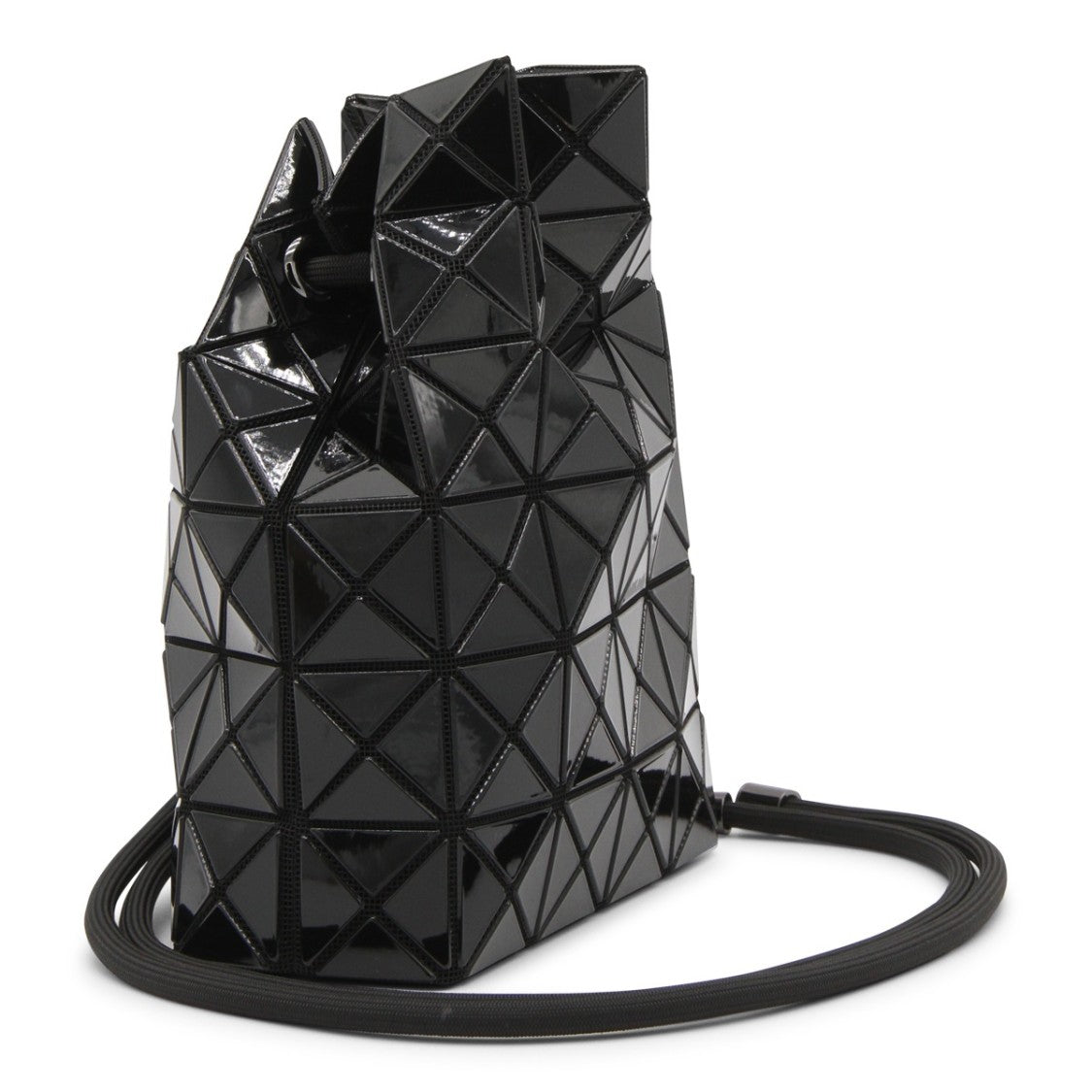 Bao Bao Issey Miyake Glossy Black Geometric Pattern Bag