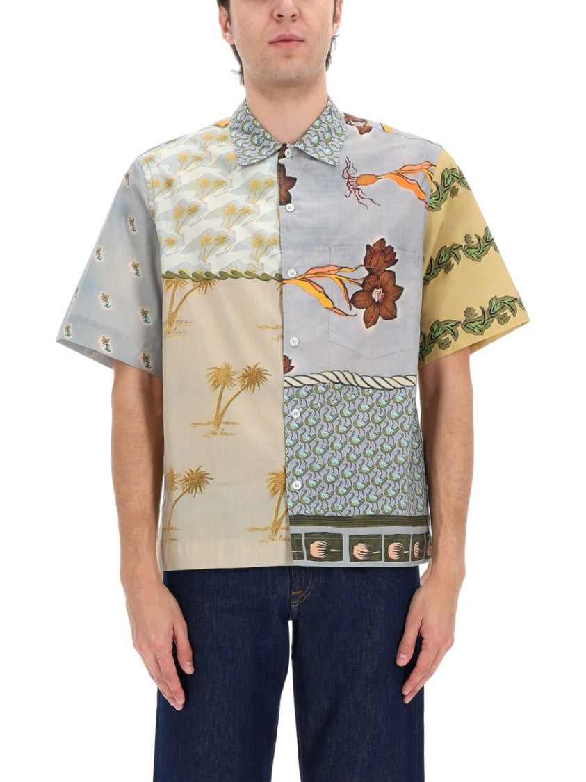 Paul Smith Textile Patchwork Muted Tones Casual Shirt
