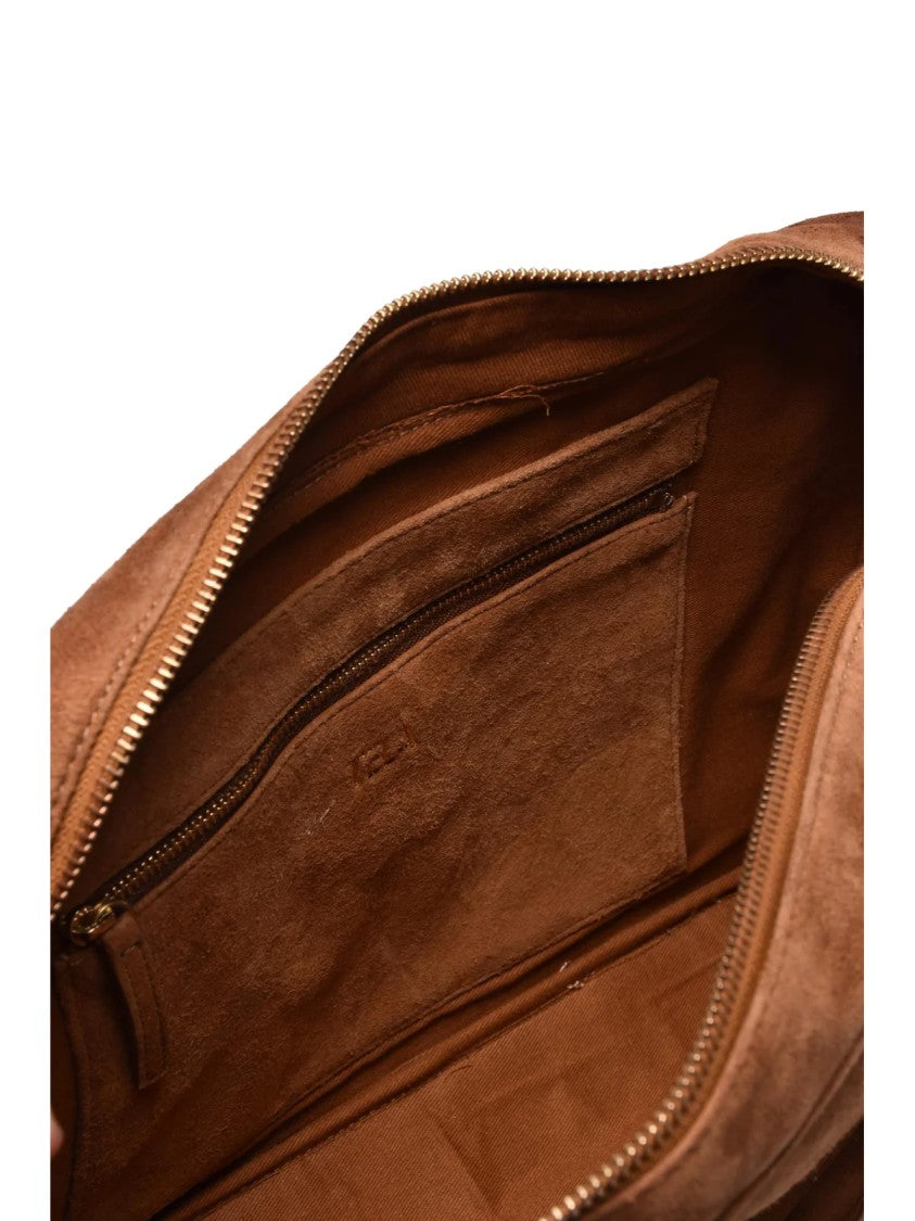 Tela Biscuit Goat Leather Zip Shoulder Bag