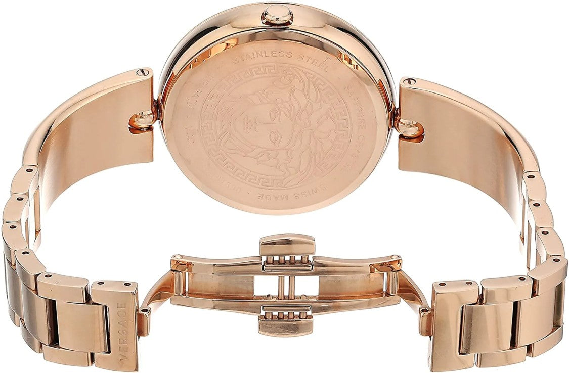 Versace Palazzo Empire Quartz Watch With Medusa Motif And Semi-Bangle Bracelet